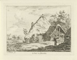 Vogn for en gård Te Eext i Drenthe (tittel på objekt) Landskap (1–6) (serietittel) av Carel Lodewijk Hansen
