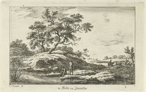 Waterfront reisende Te Rolde i Drenthe (tittel på objekt) Landskap (a-f) (serietittel) av Carel Lodewijk Hansen