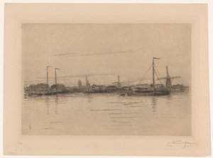 Utsikt over Dordrecht av Carel Nicolaas Storm van 