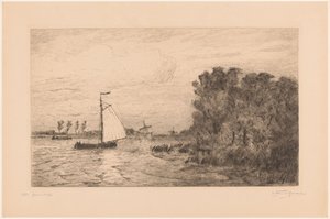 Utsikt over Vecht nær Weesp La Vecht près Weesp (original tittel) av Carel Nicolaas Storm van 