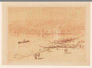 Kai med turgåere i Venezia av Carel Nicolaas Storm van 