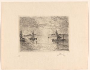 Lagune ved solnedgang av Carel Nicolaas Storm van 
