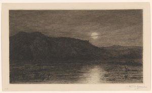 Landskap i måneskinn på Villa Caprera av Carel Nicolaas Storm van 
