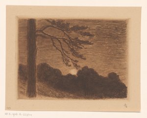 Landskap med stigende måne av Carel Nicolaas Storm van 