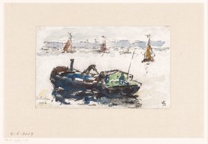 Utsikt over Maas nær Rotterdam av Carel Nicolaas Storm van 