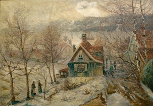 Kystlandskap med hus av Carl Edvard Diriks