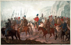 Ural-kosakkenes mars gjennom Böhmen av Carl Adolph Heinrich Hess