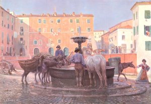 Ved fontenen i Genzano av Carl Alexander Brendel