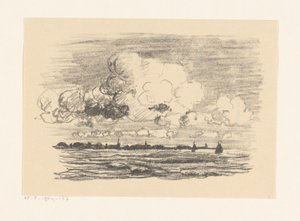 Skyer over vann av Carl August Breitenstein