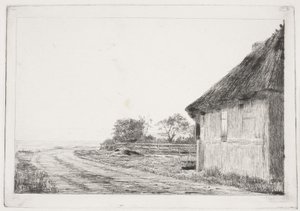 Huset og hagen ved sjøen av Carl Bloch