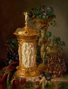 stilleben av Carl Borromäus Fruwirth