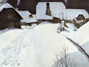 Våningshus om vinteren av Carl Ederer