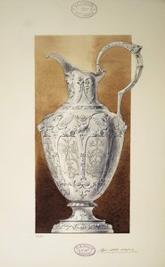Design av en Ewer. Serien The Dowry of Grand Princess Maria Pavlovna, 1907-1908 av Carl Edvard Bolin company