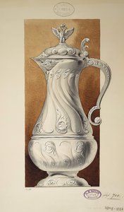 Design av en vinkanne. Serien The Dowry of Grand Princess Maria Pavlovna, 1907-1908 av Carl Edvard Bolin company