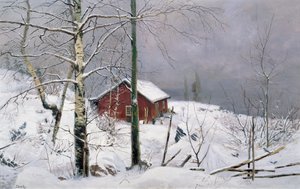 En småbruk (olje på lerret)