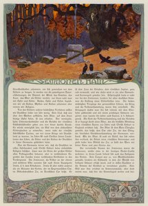 Grove of Fetters of the Semnones (farge litho) av Carl Emil Doepler