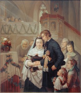 Bryllupsseremoni i kirken Londorf av Carl Engel von Rabenau