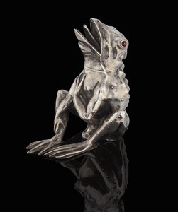 En Faberge-edelsett sølvkrukke i form av en frosk, 1890 av Carl Fabergé