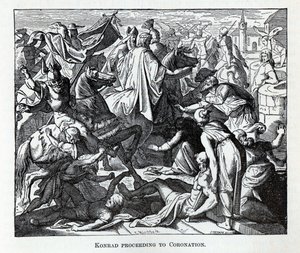 Konrad fortsetter til kroning, 1882 av Carl Ferdinand Obermann
