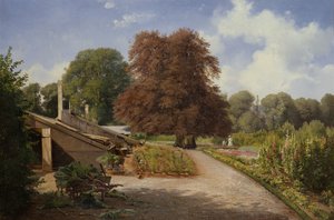 I hagen (olje på lerret) av Carl Frederick Aagaard