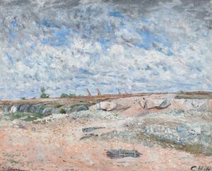 Landskap med drivende skyer av Carl Fredrik Hill