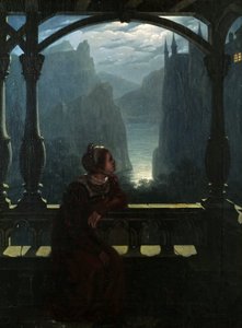Knights Castle in the Moonlight, 1817. av Carl Friedrich Hampe