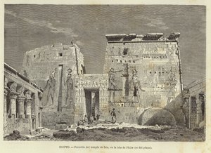 Egypt - Kolonnaden til Isis-tempelet på Philae Island av Carl Friedrich Heinrich Werner