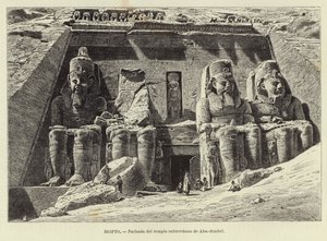 Egypt - Fasade av det underjordiske tempelet til Abu Simbel