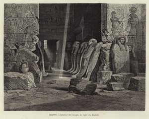 Egypt - Interiør av tempelet til Opet i Karnak av Carl Friedrich Heinrich Werner