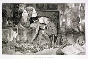 The Death of the Firstborn, 1800-tallet (gravering på papir) av Carl Friedrich Heinrich Werner