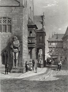Town Hall, Halberstadt, engraved by E. Joubert, printed by Cassell & Company Ltd (engraving) av Carl Friedrich Heinrich Werner