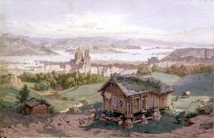 Utsikt over Christiania av Carl Friedrich Heinrich Werner