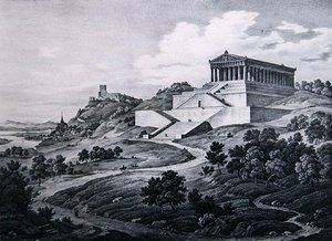 The Walhalla (litho) av Carl Friedrich Heinzmann