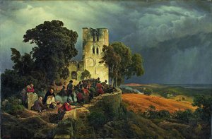 Beleiringsforsvaret av en kirkegård under trettiårskrigen, 1848