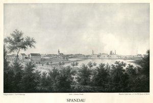 Utsikt over byen Spandau rundt 1860 av Carl Frühsorge