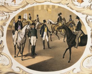 Østerrike, Wien, Rideskole av Carl Kunz og Johann Geiger, Fargelitografi
