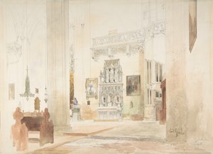 Interiør i Saint Severin-kirken i Erfurt, 1855. av Carl Georg Anton Graeb
