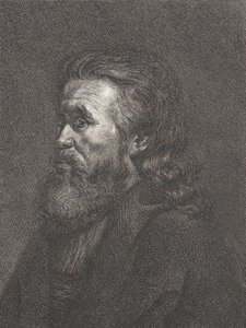 Portrett av en gammel mann med skjegg, ca. 1767-1807. av Carl Gottlieb Rasp
