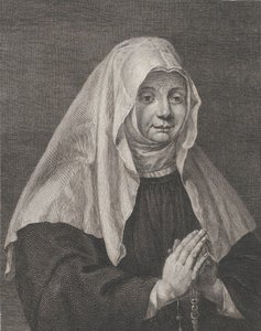 Portrett av en bedende nonne, ca. 1771. av Carl Guttenberg