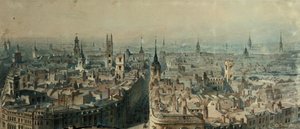 Utsikt over London fra Monument ser nordover, 1848