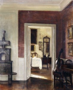 Et interiør med en cello av Carl Holsoe