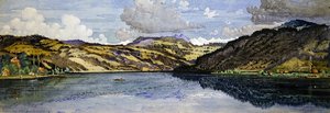 Santa Margherita og Aegeri Sea (akvarell på papir)