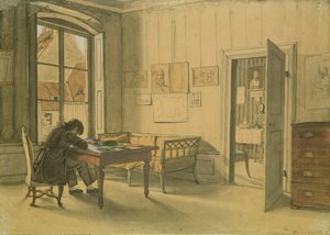 Erwin Speckter i hjemmet hans i München (wc på papir) av Carl Julius Milde