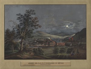 Utsikt over K. K. Private Iron Factory i Zöptau av Carl Julius Rieden