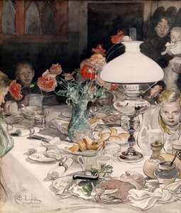Rundt kveldslampen av Carl Larsson