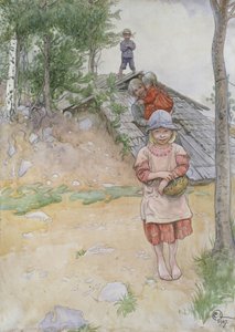 Ved kjelleren, 1917 av Carl Larsson