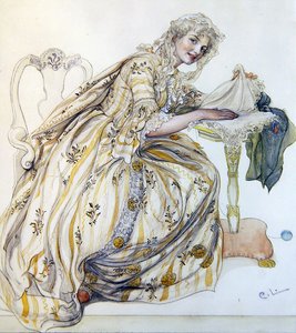 Julepynt (akvarell på papir) av Carl Larsson