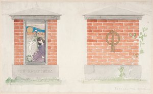Forslag til gravminne over Per Hasselberg av Carl Larsson
