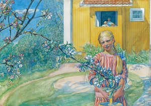 Jente med epleblomst, 1914 av Carl Larsson