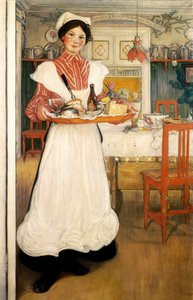 Martina bærer frokost på et brett av Carl Larsson